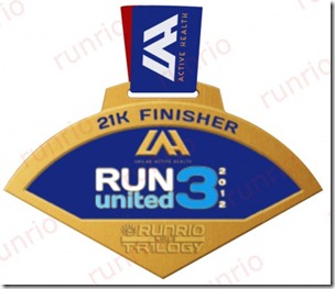 Run United 3 2012 21k Medal