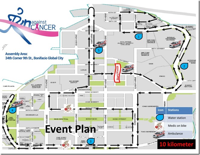 Race Against Cancer 10km route