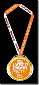 World Vision Run 21k medal