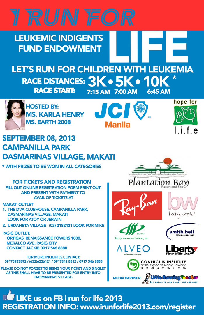 I Run for Life A Run for Children with Leukemia « Little Running Teacher