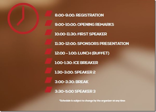 SEO summit seminar schedule