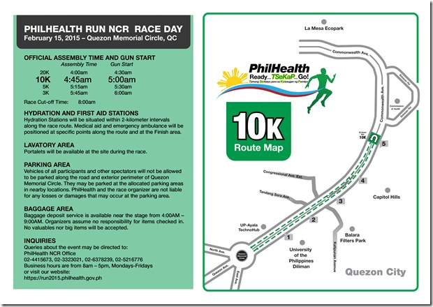 Phlhealth run race info sheet 10K