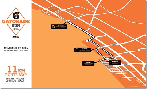 Gatorade 11km Race Route