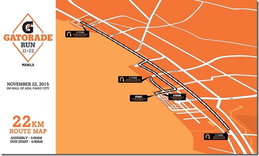 Gatorade 22km Race Route