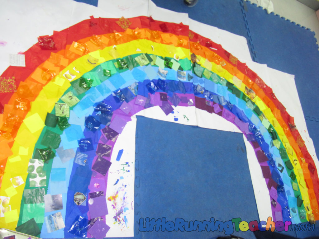 Recycled Rainbow Art « Little Running Teacher