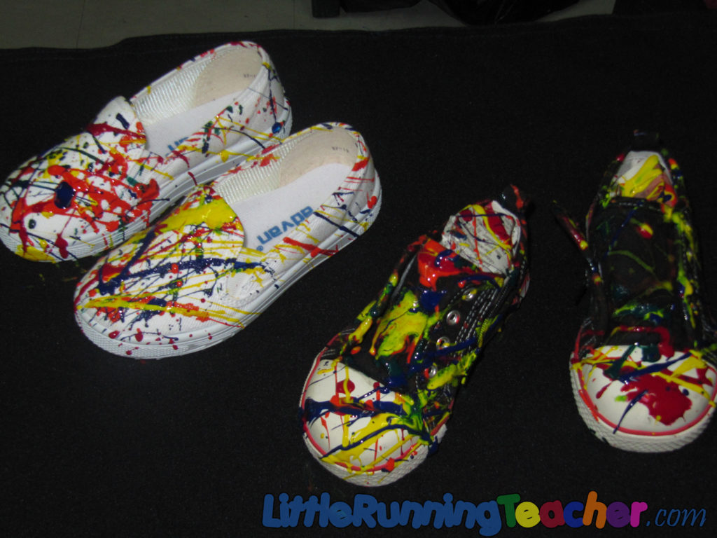 Splatter Painted Shoes « Little Running Teacher