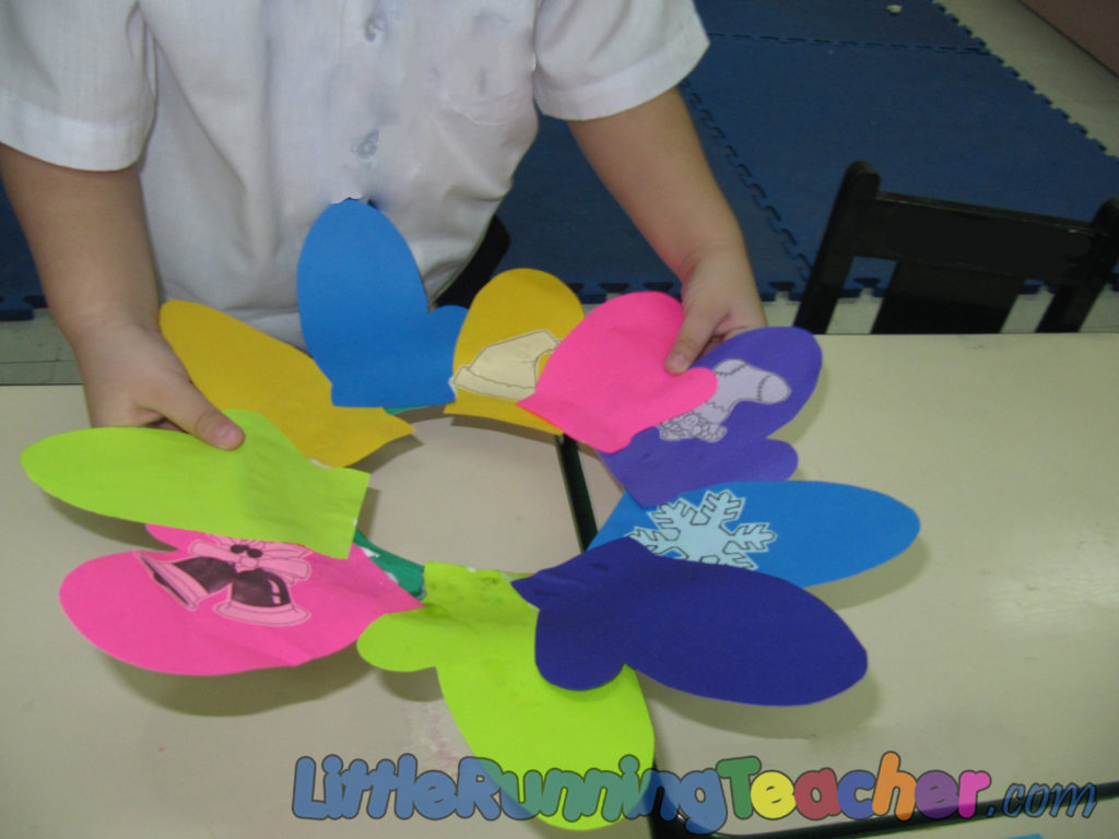 Colorful Mitten Christmas Wreath « Little Running Teacher